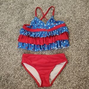 Wonderkids Starry Blue and Red Ruffle Swimsuit